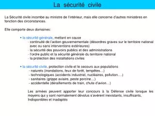 la s curit civile