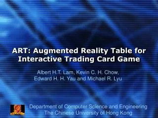 ART: Augmented Reality Table for Interactive Trading Card Game