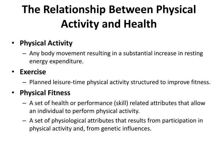 the relationship between physical activity and health