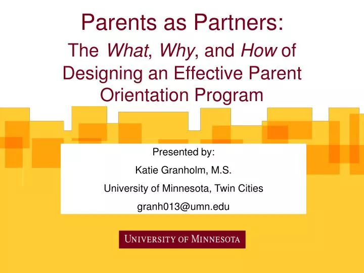 parents as partners the what why and how of designing an effective parent orientation program