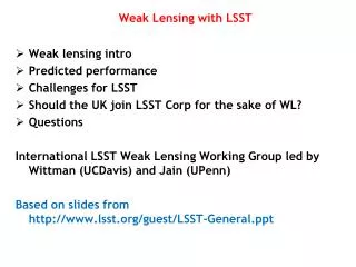Weak Lensing with LSST