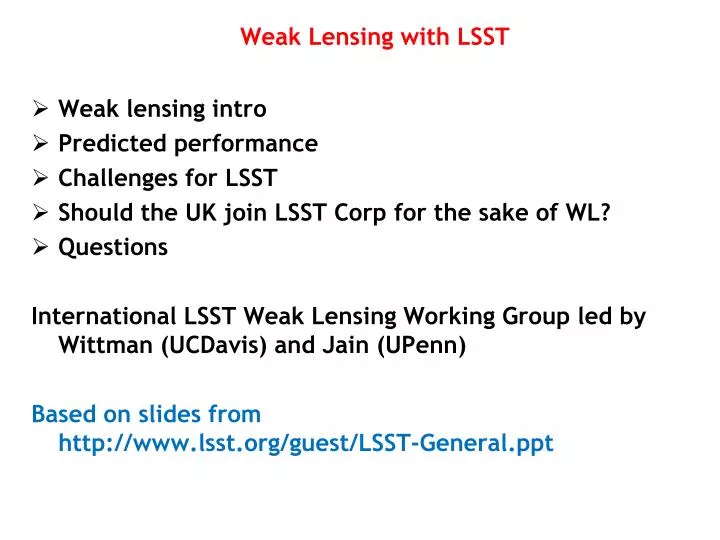 weak lensing with lsst