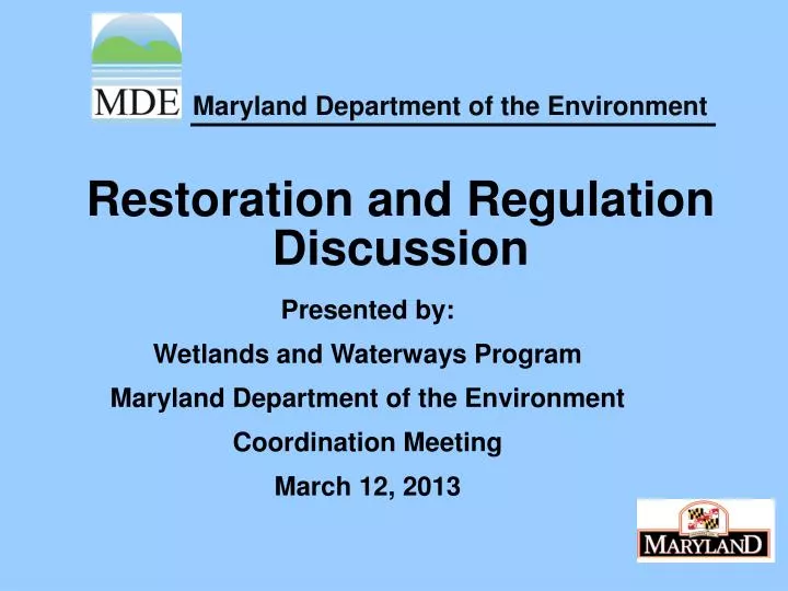 restoration and regulation discussion