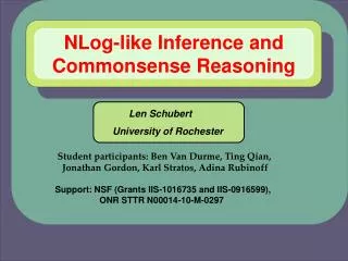 NLog-like Inference and Commonsense Reasoning
