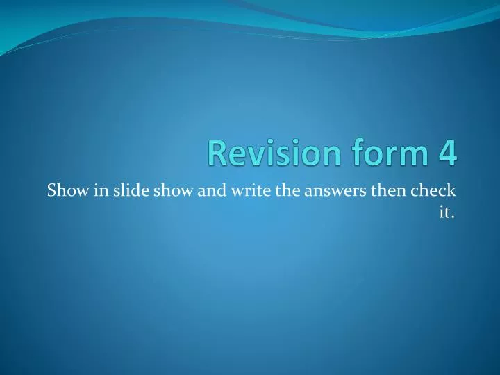 revision form 4