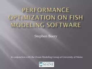 Performance optimization on fish modeling software