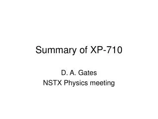 Summary of XP-710