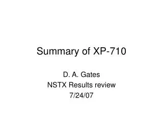 Summary of XP-710