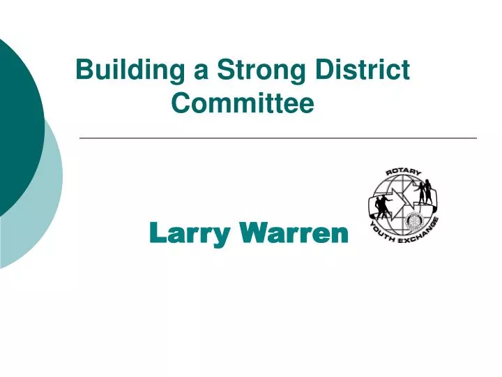 building a strong district committee