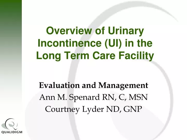 overview of urinary incontinence ui in the long term care facility