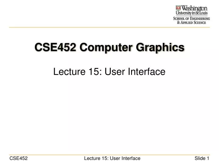 cse452 computer graphics