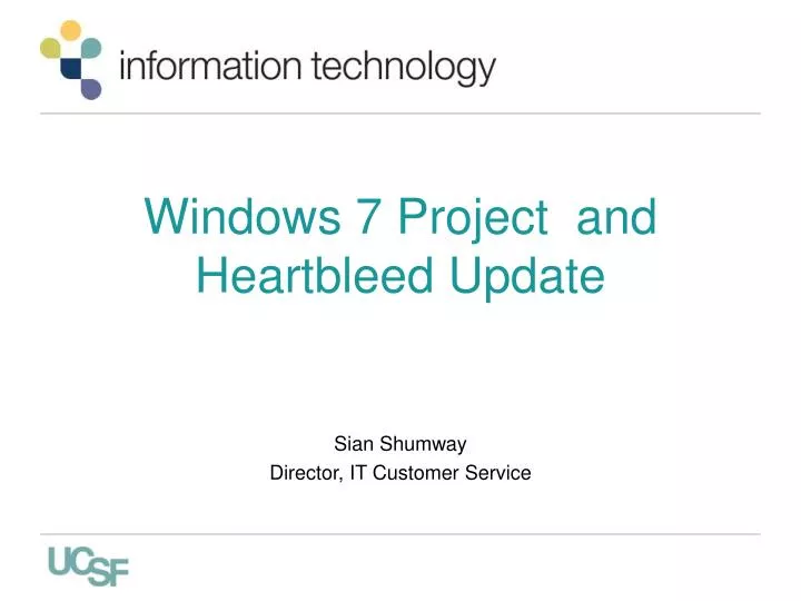 windows 7 project and heartbleed update