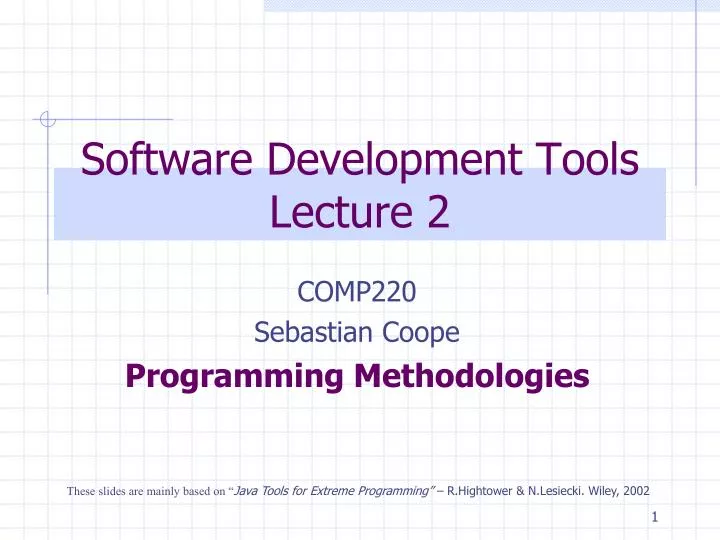 software development tools lecture 2