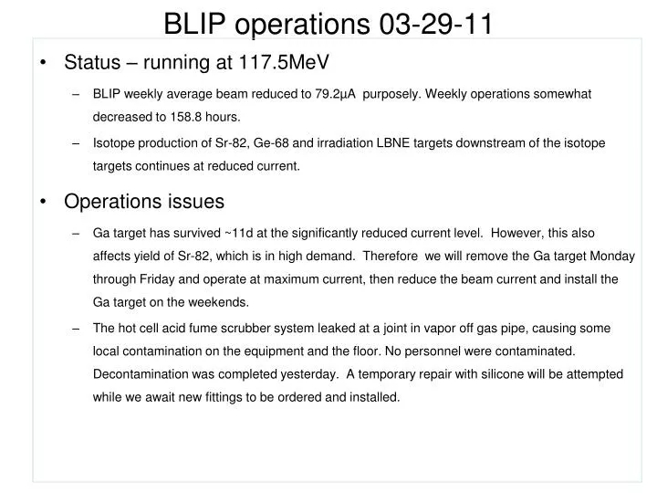 blip operations 03 29 11
