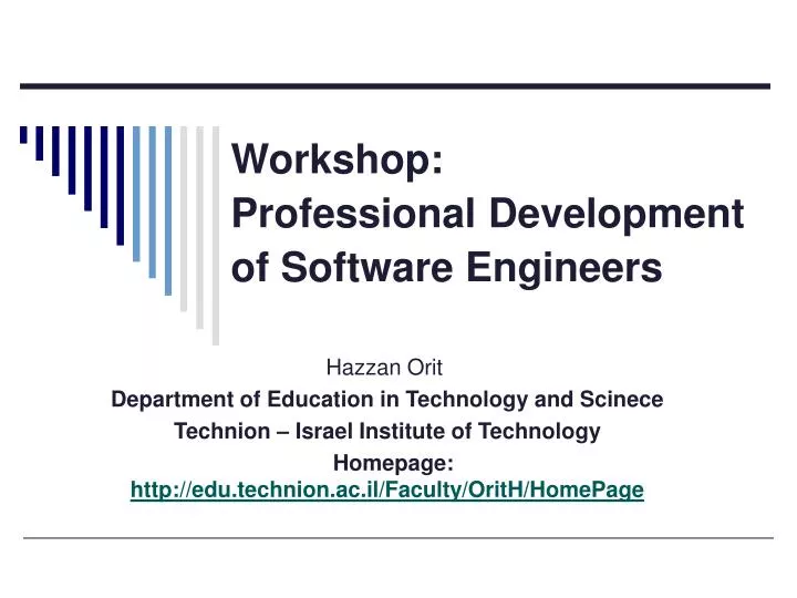 workshop professional development of software engineers