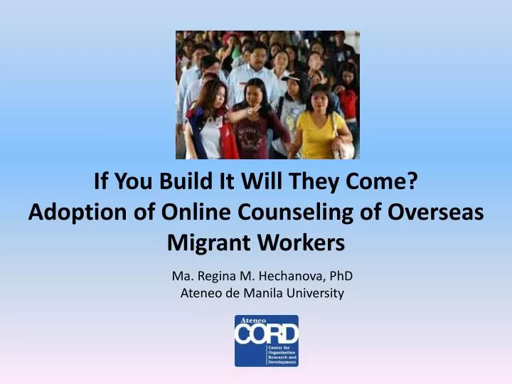 if you build it will they come adoption of online counseling of overseas migrant workers