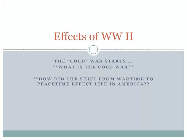 effects of ww ii