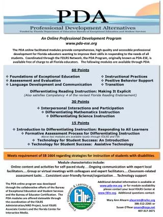 An Online Professional Development Program pda- ese