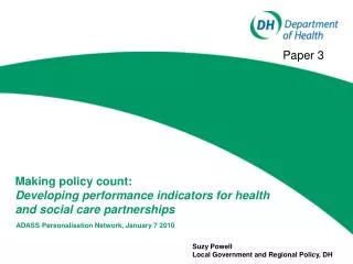 Making policy count: Developing performance indicators for health and social care partnerships