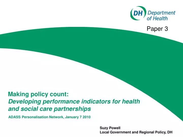 making policy count developing performance indicators for health and social care partnerships