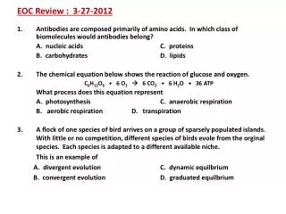EOC Review : 3-27-2012