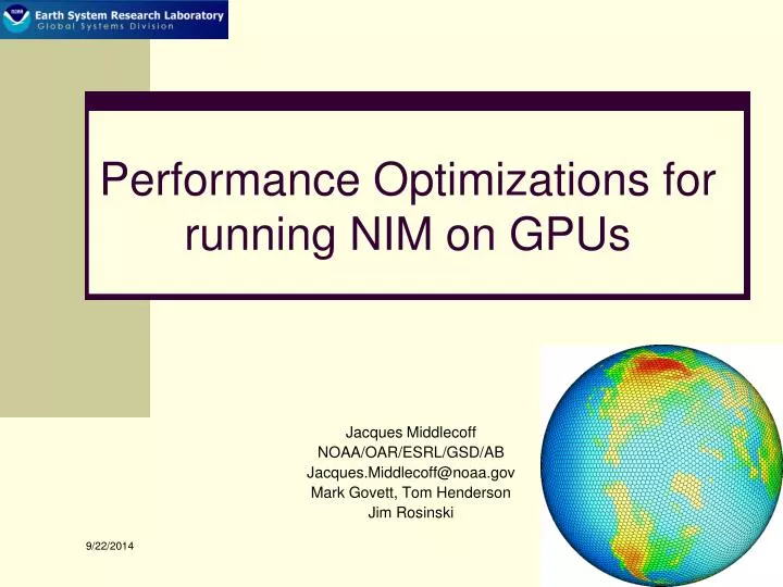 performance optimizations for running nim on gpus