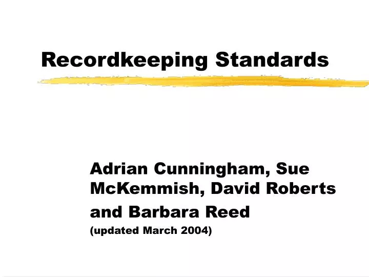 recordkeeping standards