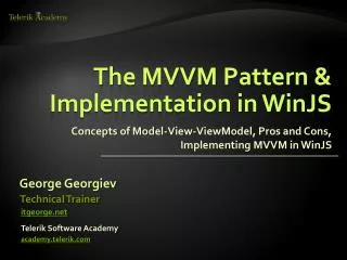 The MVVM Pattern &amp; Implementation in WinJS