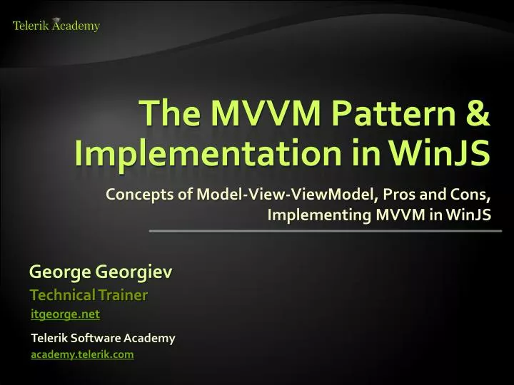 the mvvm pattern implementation in winjs