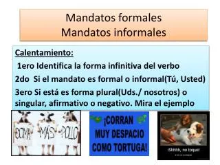 mandatos formales mandatos informales