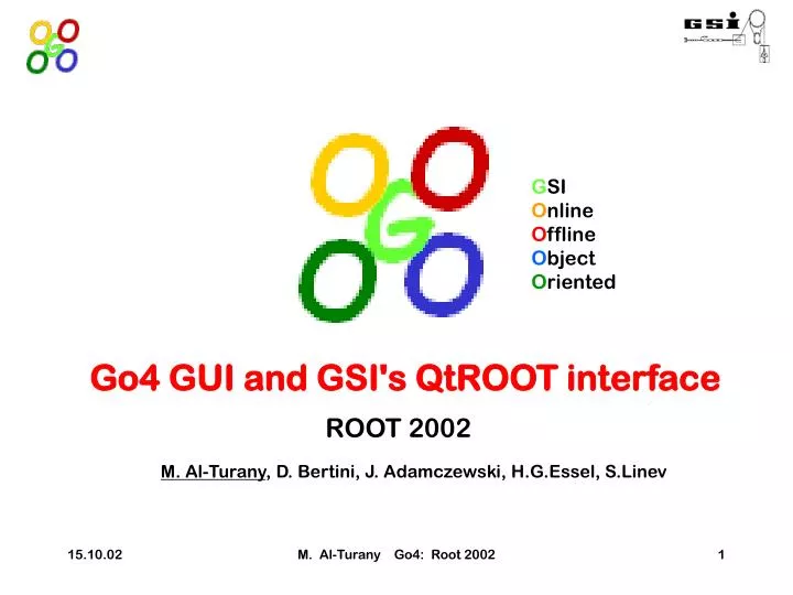 go4 gui and gsi s qtroot interface