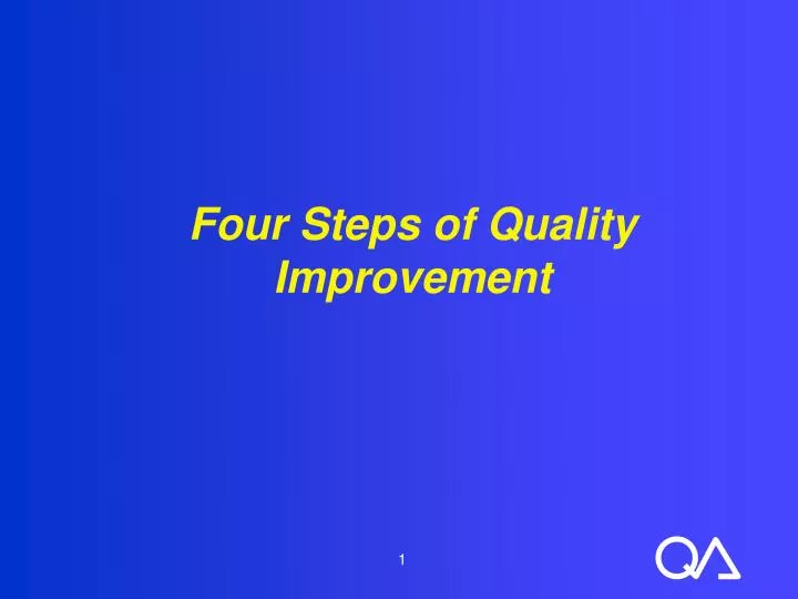four steps of quality improvement