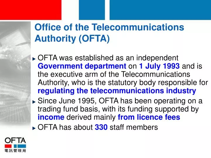 office of the telecommunications authority ofta