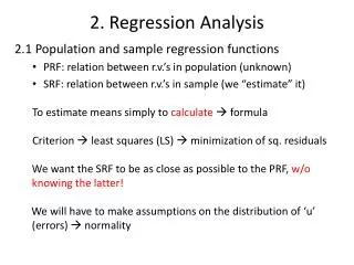 2. Regression Analysis