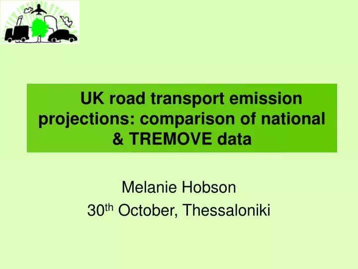 uk road transport emission projections comparison of national tremove data