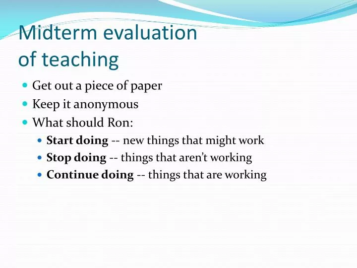 midterm evaluation of teaching