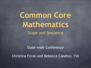 Common Core Mathematics