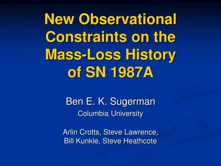 new observational constraints on the mass loss history of sn 1987a