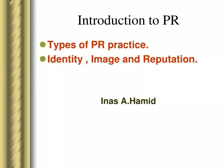 introduction to pr