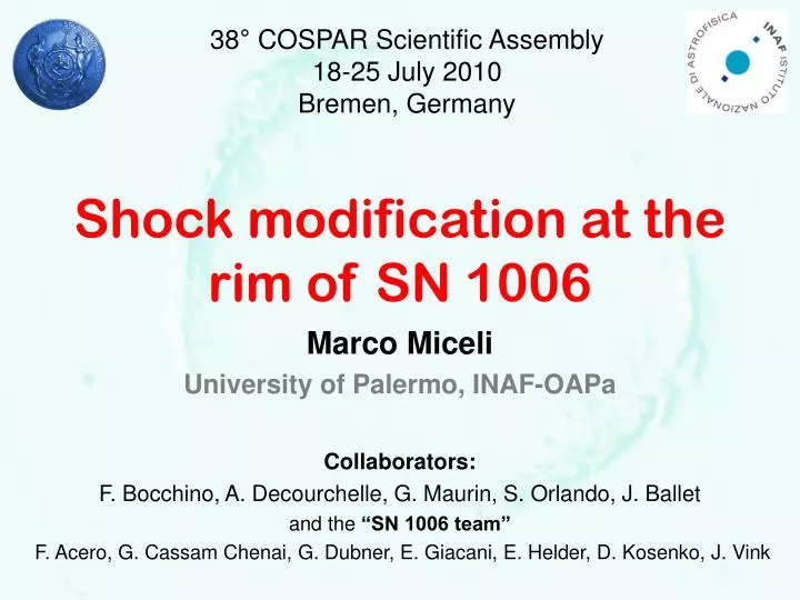 shock modification at the rim of sn 1006