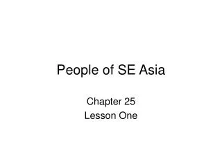 People of SE Asia