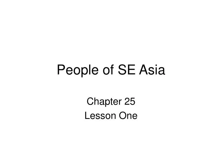 people of se asia