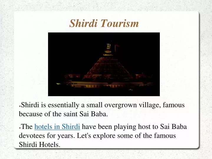 shirdi tourism