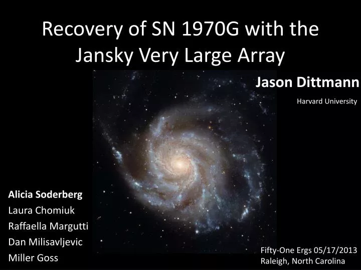 recovery of sn 1970g with the jansky very large array