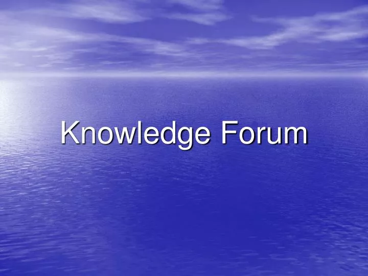 knowledge forum