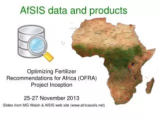 AfSIS data and products