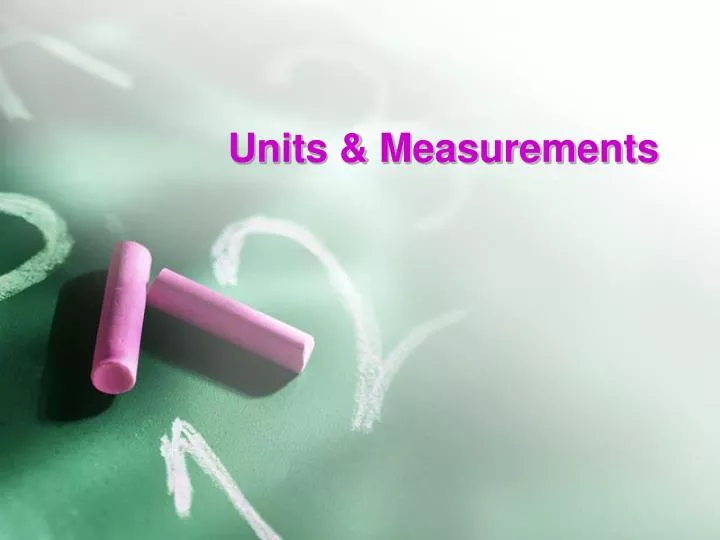 units measurements