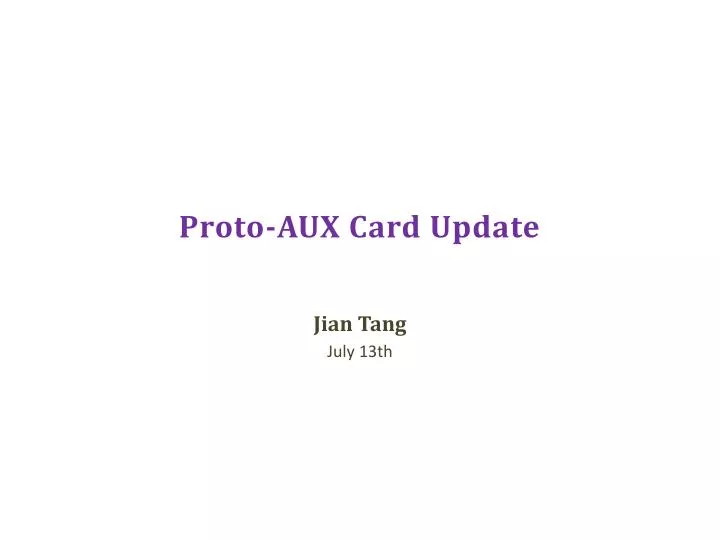 proto aux card update