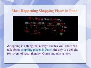 Which are the famous places to shop in pune