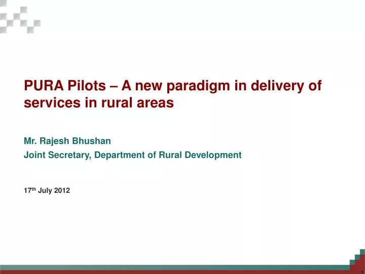 pura pilots a new paradigm in delivery of services in rural areas
